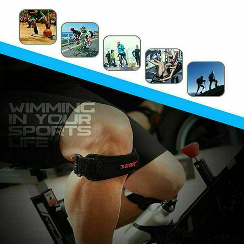 Aolikes Knee Strap Patella Jumper Gel Runner Tennis Sports Brace Support - Blue