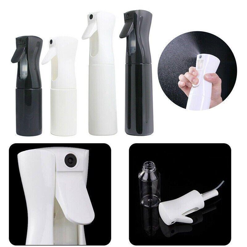 300ml Continuous Spray Bottle Ultra Fine Mist Dispenser Sanitizer Salon - Black&Transparents