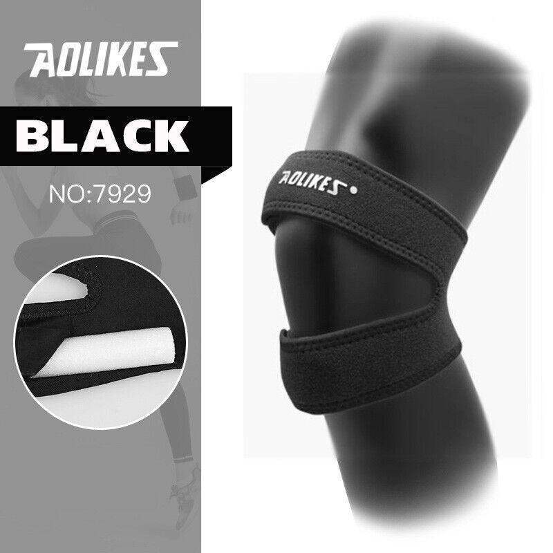 Knee Strap Running Jumper Patella Gel Support Brace Sport Protector Wrap Men - Black *1 Unit