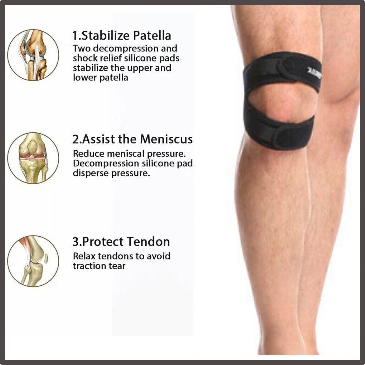 Knee Strap Running Jumper Patella Gel Support Brace Sport Protector Wrap Men - Grey *1 Unit