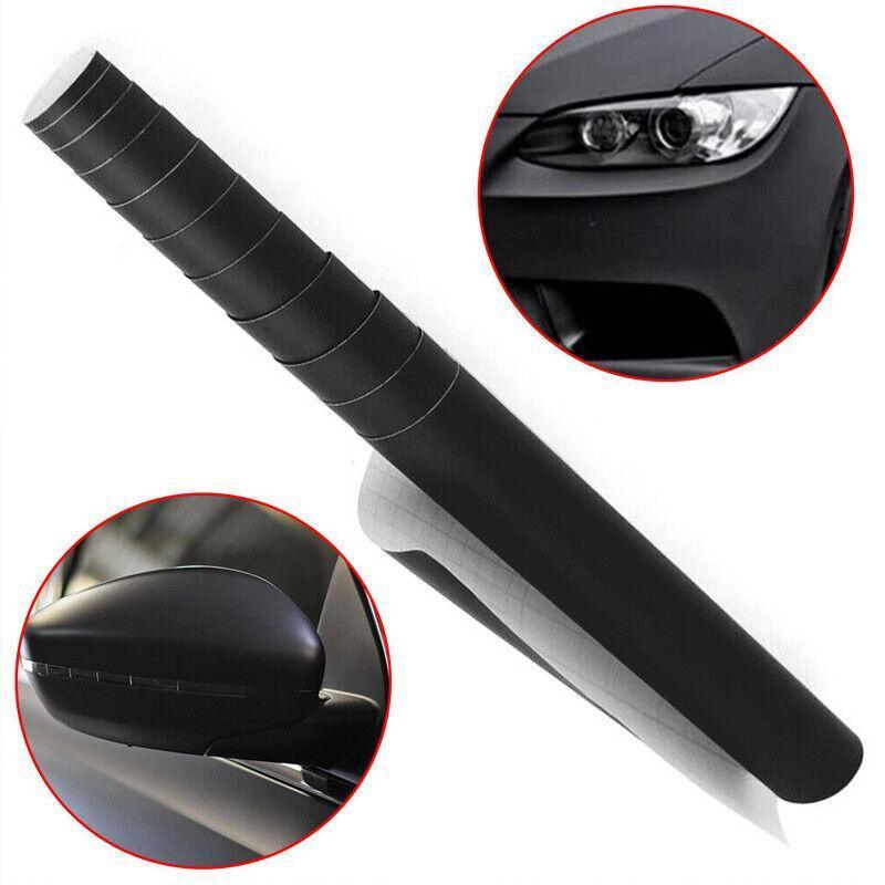 152x 30CM Car Vinyl Wrap Carbon Fiber Matt Satin Glossy Multi Color Car Tint Car Sticker - Glossy Black