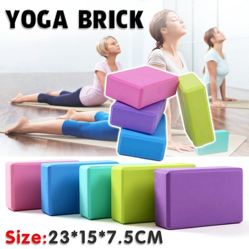 2PCS Yoga Blocks Foam Brick Fitness Exercise Stretch Gym Pilates Tool - Green