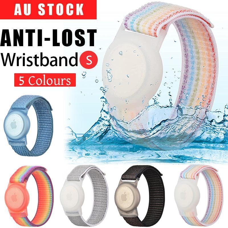 For Apple Airtag Case Protective Cover Wristband Nylon Air Tag Band Anti-Lost S Size - Black