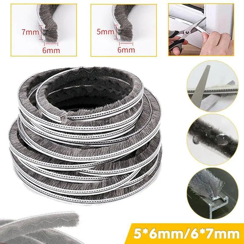 10M Hairy Seal Brush for Door &amp; Window Draught Exclusion - 5x6mm（10M）