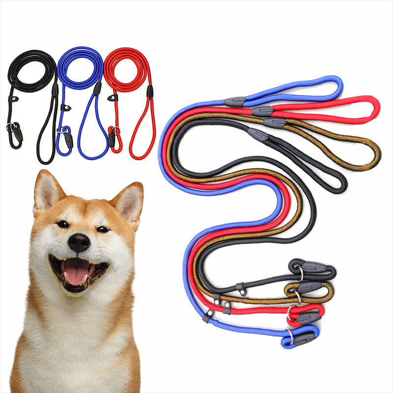 Dog Training Correction Leash Lead Cesar Puppy Pets Millan Slip Nylon Rope 10*140mm - Blue