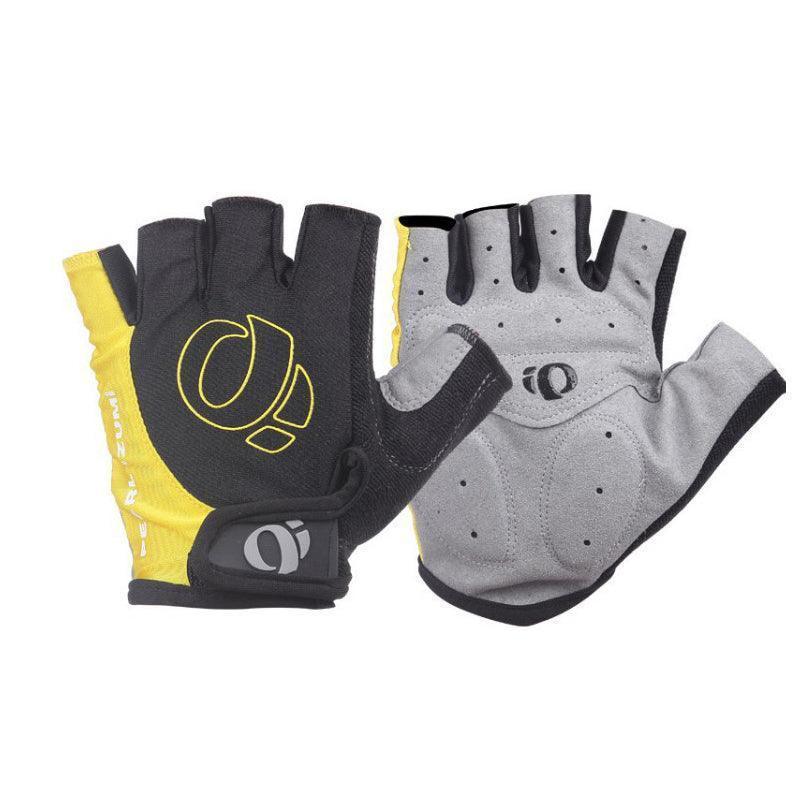 L Size Cycling Bicycle Half Finger Bike Gloves Unisex Anti Slip Padded - Blue