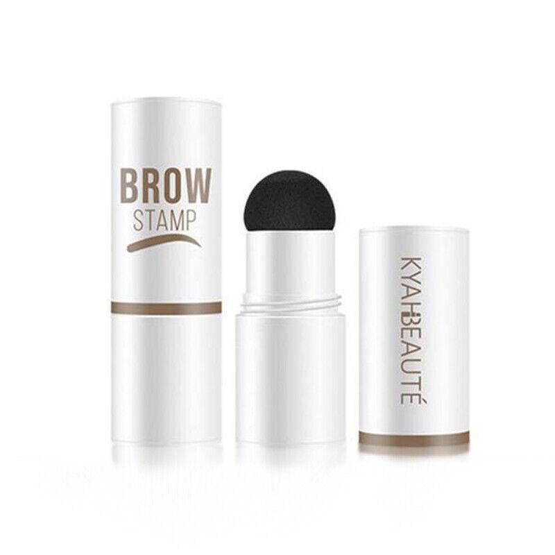 Eyebrow Shaping Kit Waterproof One Step Perfect Brow Stamp Stencils Makeup Set - Dark Brown