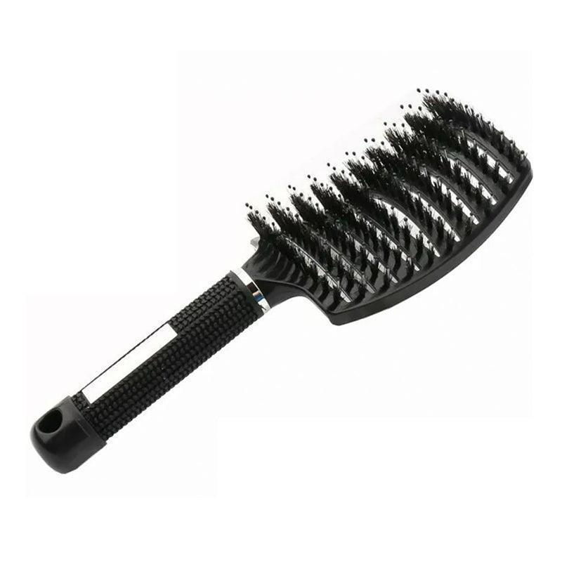 Detangle Nylon Boar Bristle Brush Hairbrush Smooth Hair Head Scalp Massage Comb - White *1 Unit