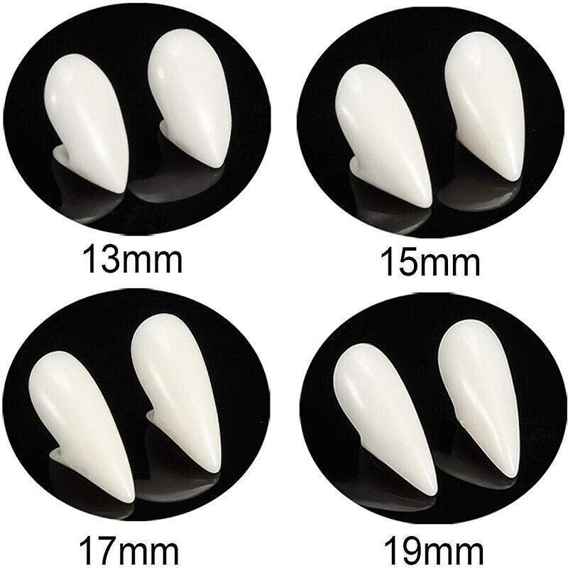 Cosplay Vampire Fangs Fake Teeth for Halloween Costume Party Dress Up 2PCS Prop Set - 13mm-1Piar