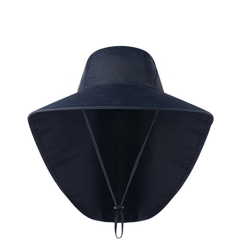 1x Neck Flap Cap Unisex Outdoor Sport Fishing Hat Sun Protection Wide Brim Cover - Purple