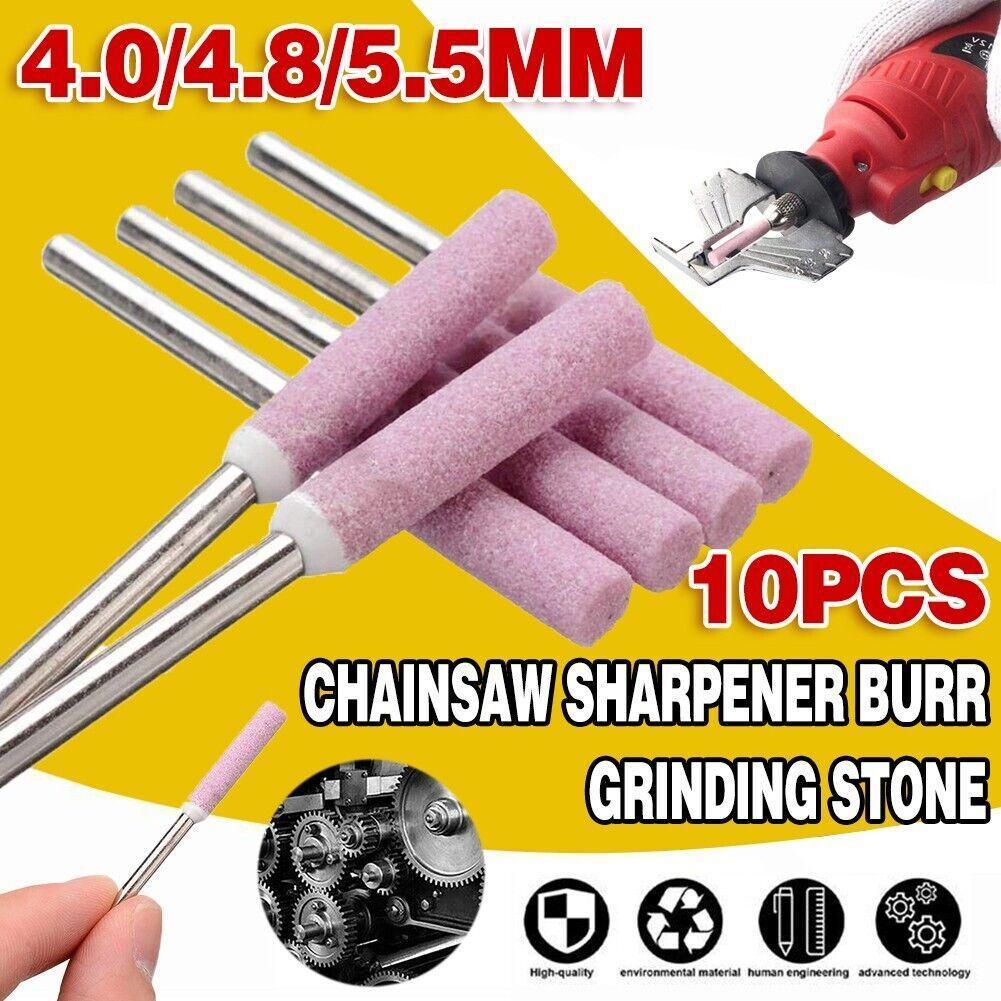 10 Pack Chain Tool Sharpener Grinding Stones for Rotary Bit Kits 4/4.8/5.5mm - 3MM X 4MM