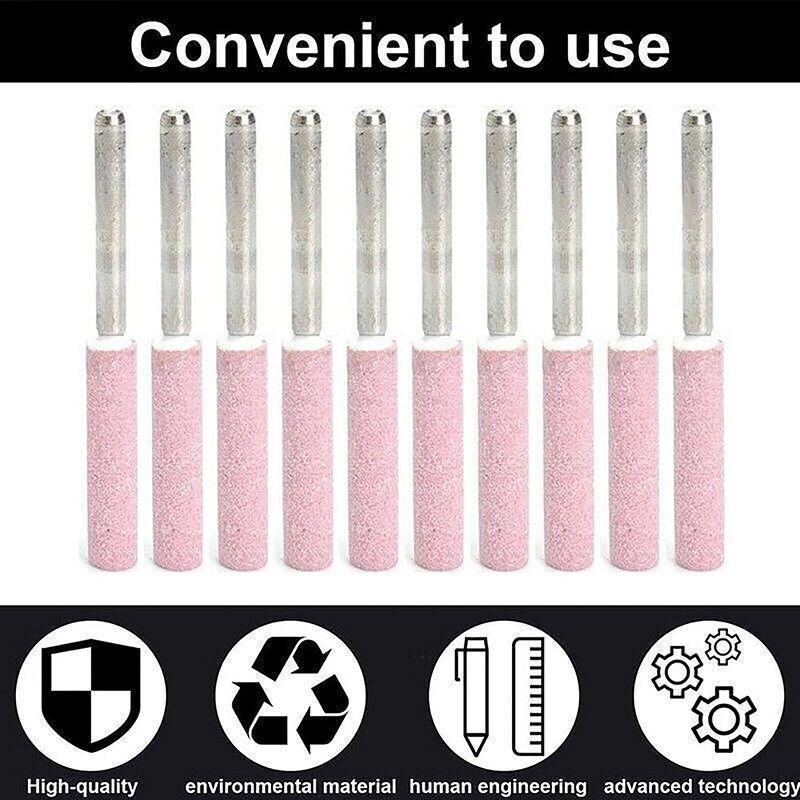 10 Pack Chain Tool Sharpener Grinding Stones for Rotary Bit Kits 4/4.8/5.5mm - 3MM X 4MM