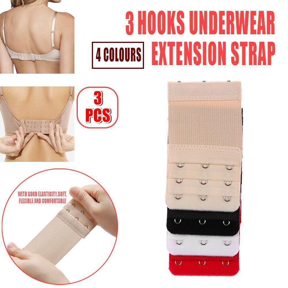 3 Hooks Underwear Extension Bra Buckle Bra Extender Hook Brassiere Strap - Red