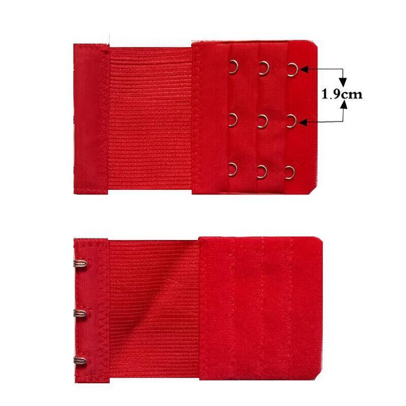 3 Hooks Underwear Extension Bra Buckle Bra Extender Hook Brassiere Strap - Red