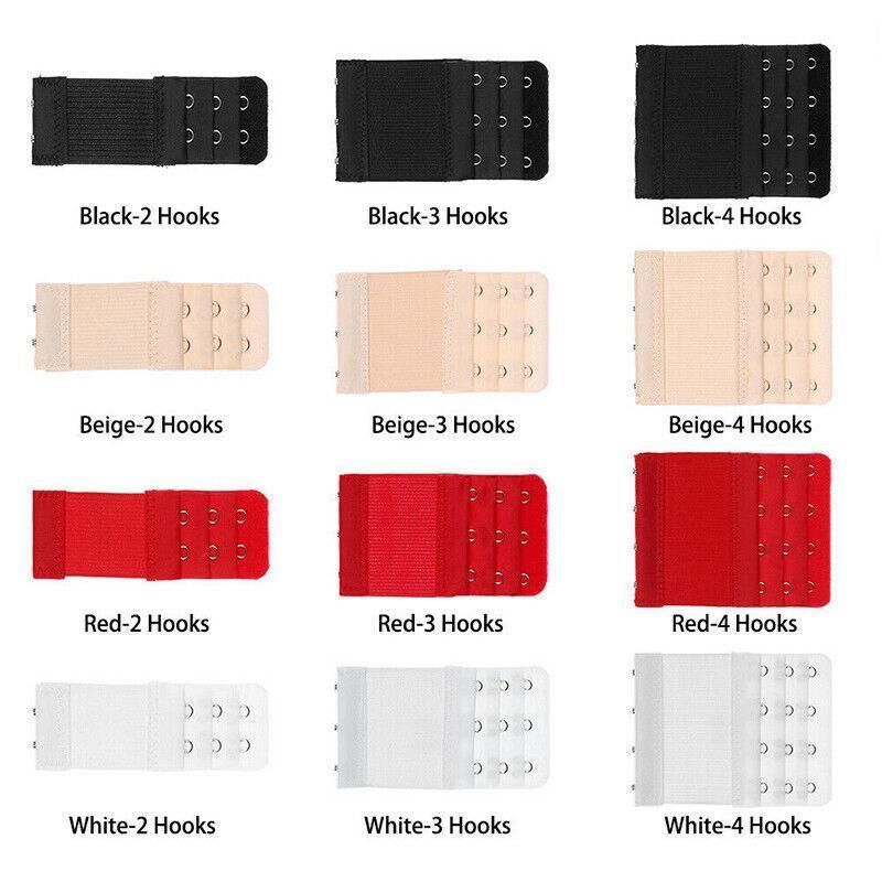4 Hooks Underwear Extension Bra Buckle Bra Extender Hook Brassiere Strap - Red