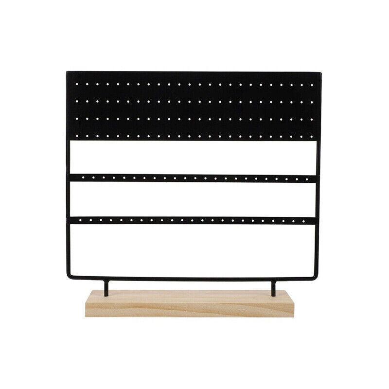 Earring Stand Display Rack 3-Tier Ear Stud Holder Jewelry Organizer 144 Holes - Black