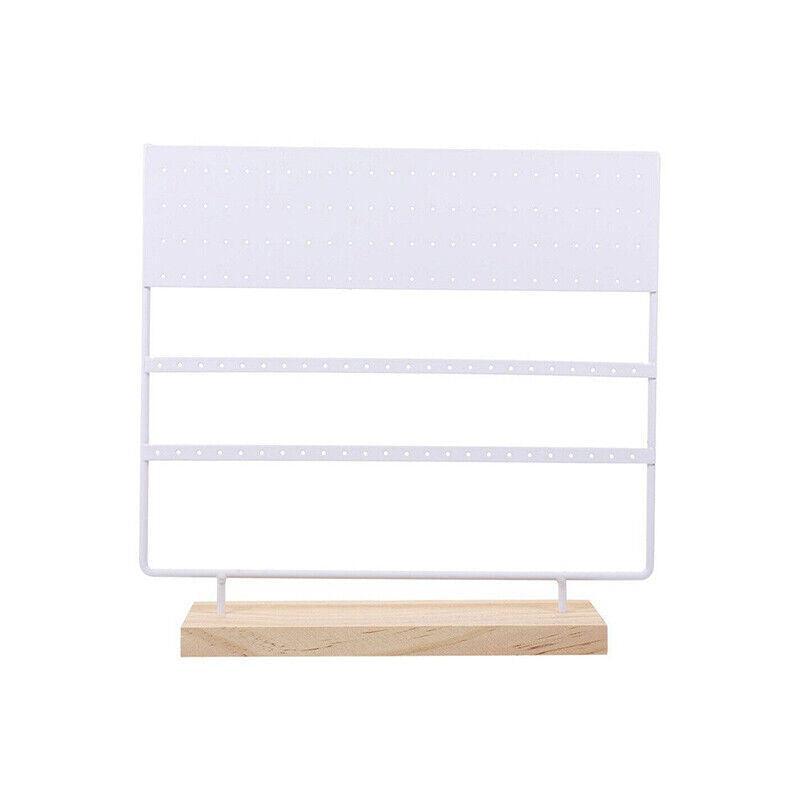 Earring Stand Display Rack 3-Tier Ear Stud Holder Jewelry Organizer 144 Holes - White