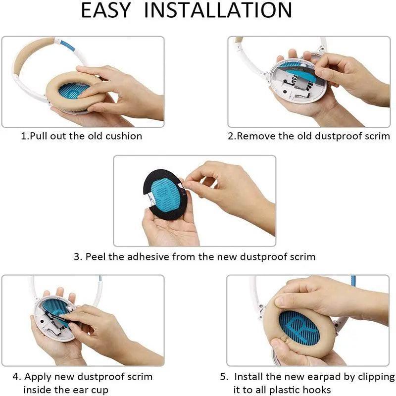 Replacement Ear Pads Cushions For Bose Quietcomfort 35 Qc35 Ii Qc25 Qc15 Ae2 - Black-Blue