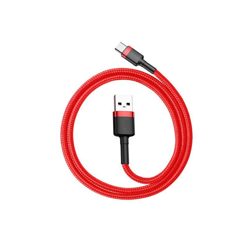 Red and Red Baseus USB To Type-C Charger Cable 3A Fast Charging For Huawei - 2M 2PCS