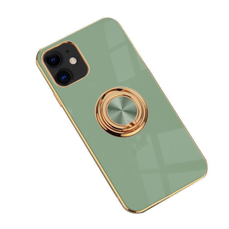 Fruit Green Luxury Shockproof Silicone Ring Case Stand Cover for iPhone 14 13 12 Pro Max - iPhone 7/8 Plus