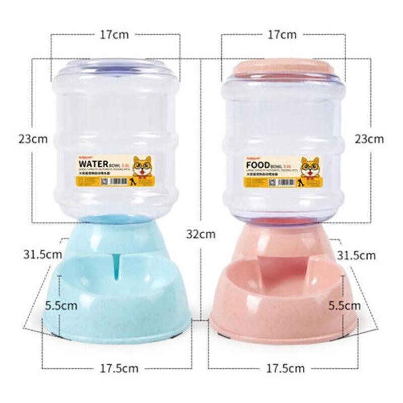 Automatic 3.8L Water Feeder Pet Dog Cat Puppy Dispenser Feeder Bowl Bottle - Grey