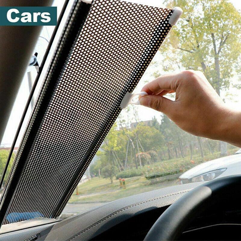 Silver Roller Blinds Suction Cup Sunshade Blackout Curtains Car Home Window Curtains - 58 X 125 CM