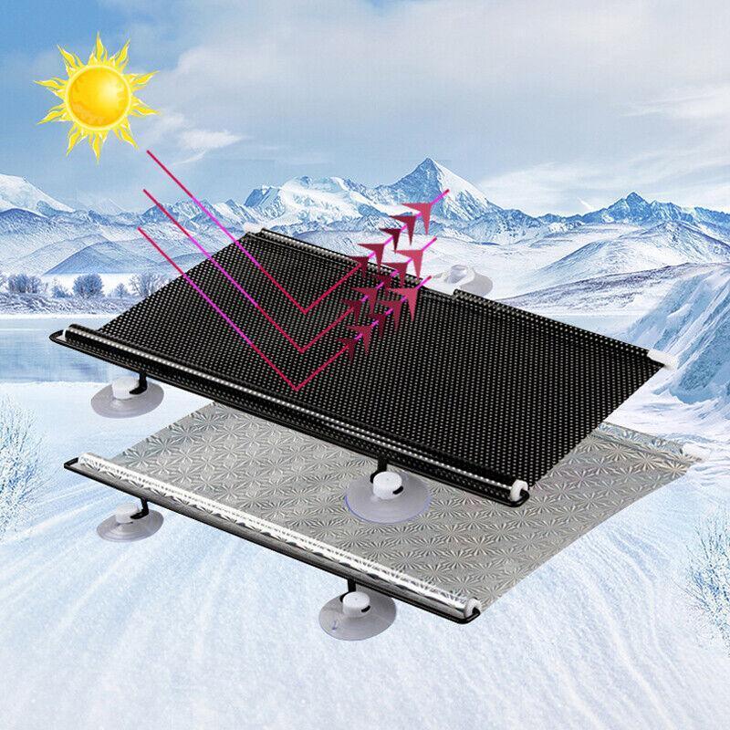 Silver Roller Blinds Suction Cup Sunshade Blackout Curtains Car Home Window Curtains - 40 X 125 CM