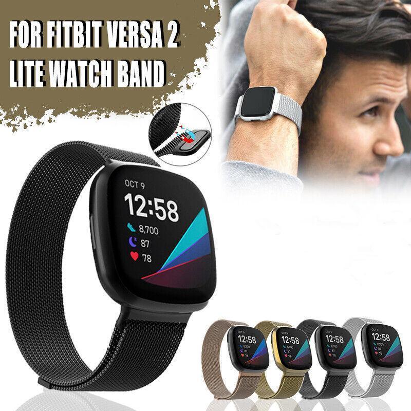 For Fitbit Versa 2 Lite Watch Band Strap Sports Metal Wristband Replacement Large - Rose Gold Versa/Versa 2/Lite