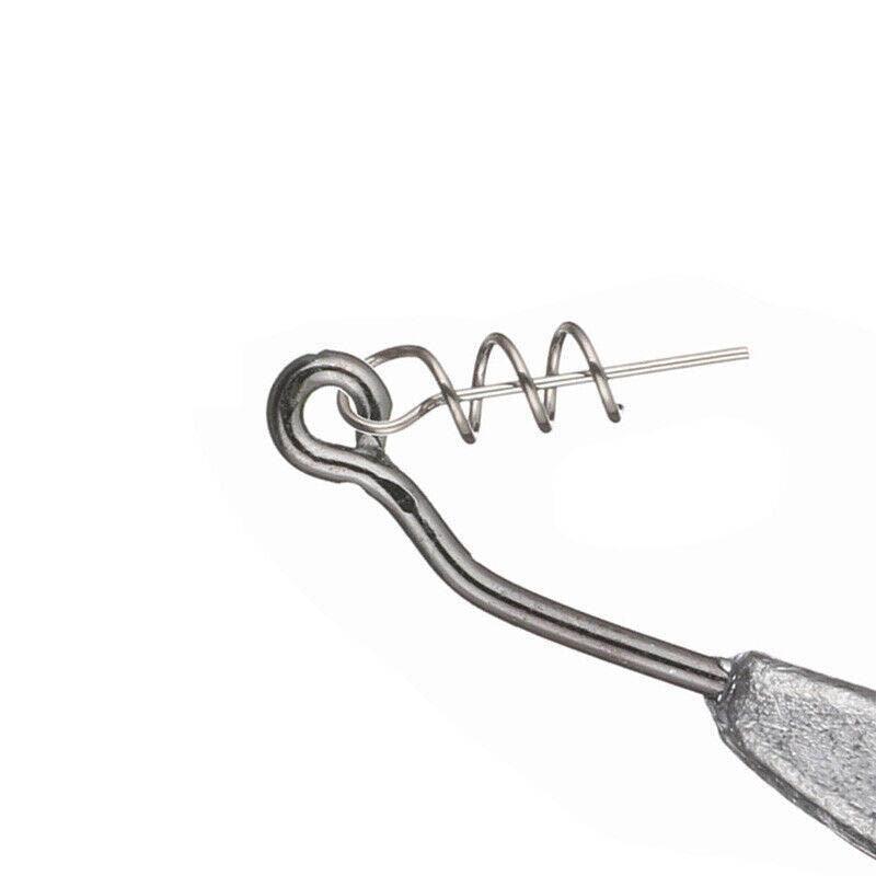 Weedless Jighead Hook Swimbait Worm Fishing Lure Wide Gap Single Barbed Spinner - 1/0#