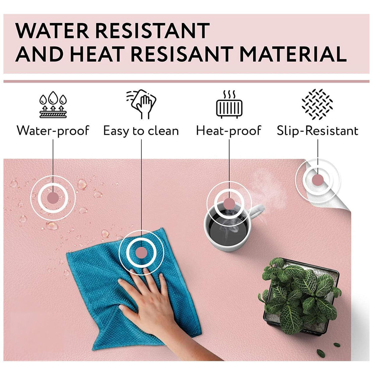 Large Leather Gaming Mouse Pad Waterproof Desk Keyboard Mat 120 x 60cm - Light Green