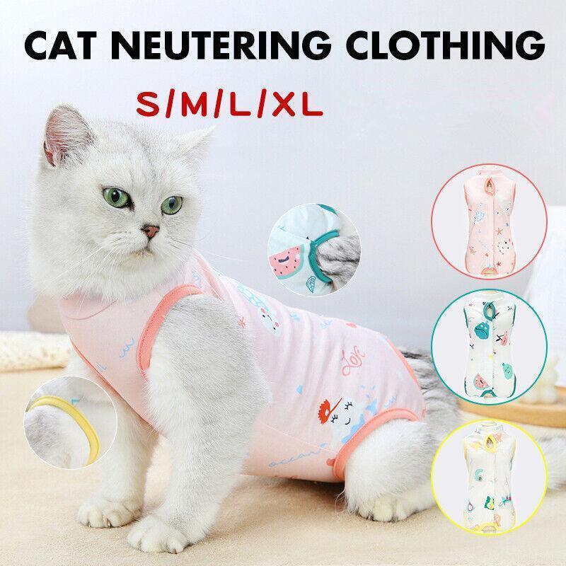 Pet Cat Postoperative Recovery Suit Pet Surgery Clothing Sterilization Weaning Pink - L(Bust: 44cm Length: 34cm)