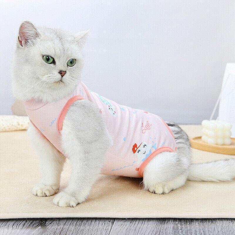 Pet Cat Postoperative Recovery Suit Pet Surgery Clothing Sterilization Weaning Pink - S（ Bust: 33cm Length: 21cm）