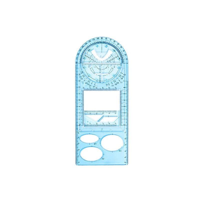 Multifunctional Geometric Ruler Student Mathematics Drawing Tools School Office - Blue-Senior High School