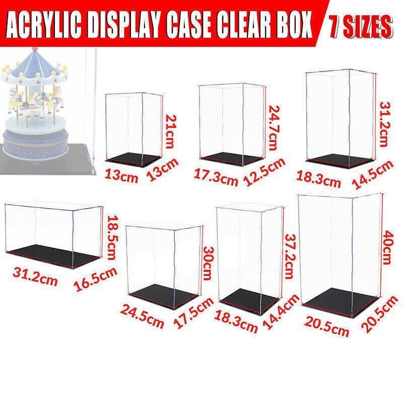 Acrylic Display Case Clear Box Dustproof Large Self-Install Cars Trucks - 17.3x12.5x24.7CM