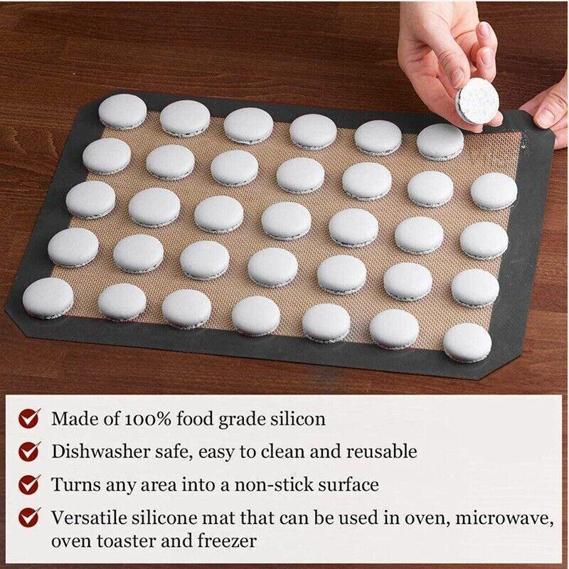 New Non-Stick Silicone Baking Mat Large Scale Cake Emarle Silicon Bakeware Dough - Black 2PCS(2*60X40CM)