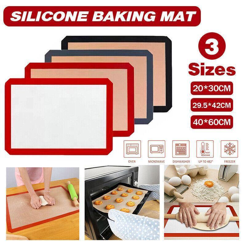 New Non-Stick Silicone Baking Mat Large Scale Cake Emarle Silicon Bakeware Dough - Grey 4PCS(2*30X21+2*42X29.5CM)