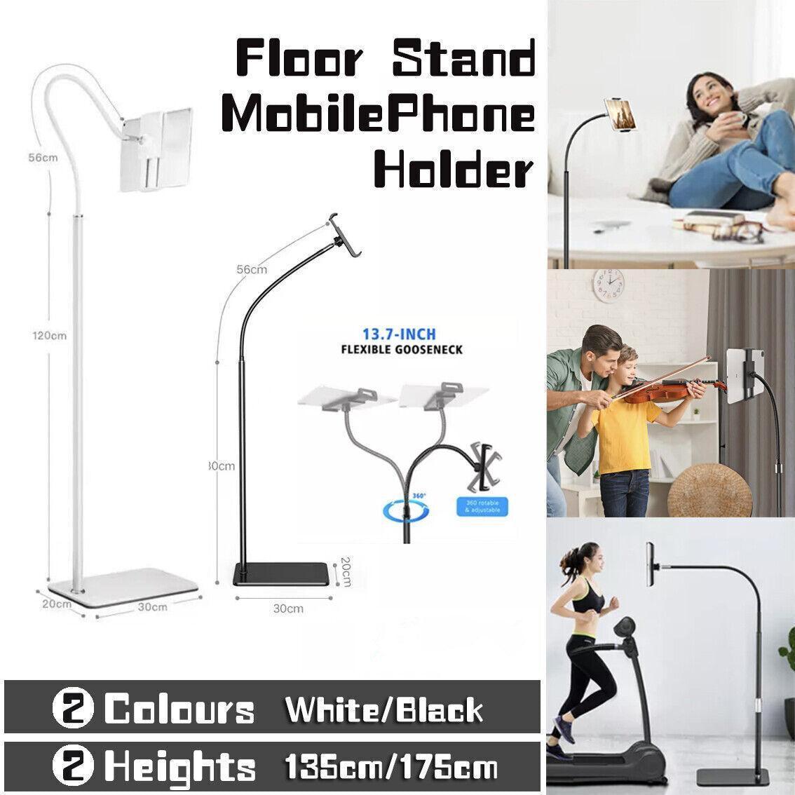 Adjustable Floor/Desk Stand Bed Lazy Mount Holder Arm Bracket For Phone Tablet - Floor Stand (135cm&amp;Black)