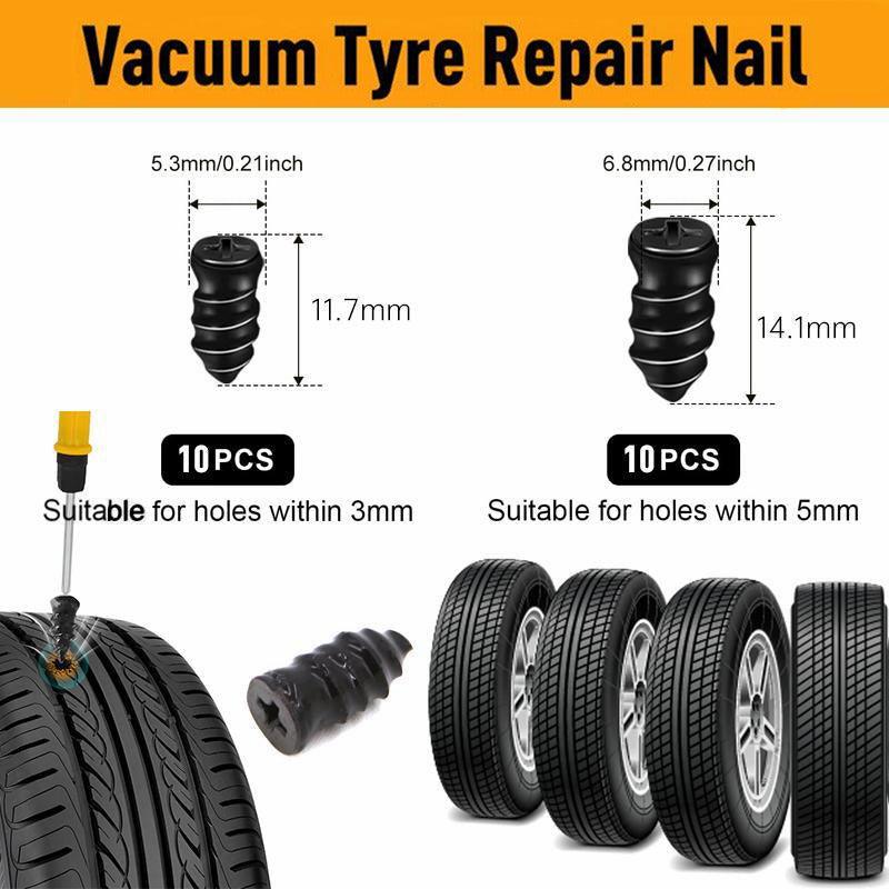20PCS Vacuum Tyre Repair Nail Set Tire Repair Rubber Nail Tools For Car