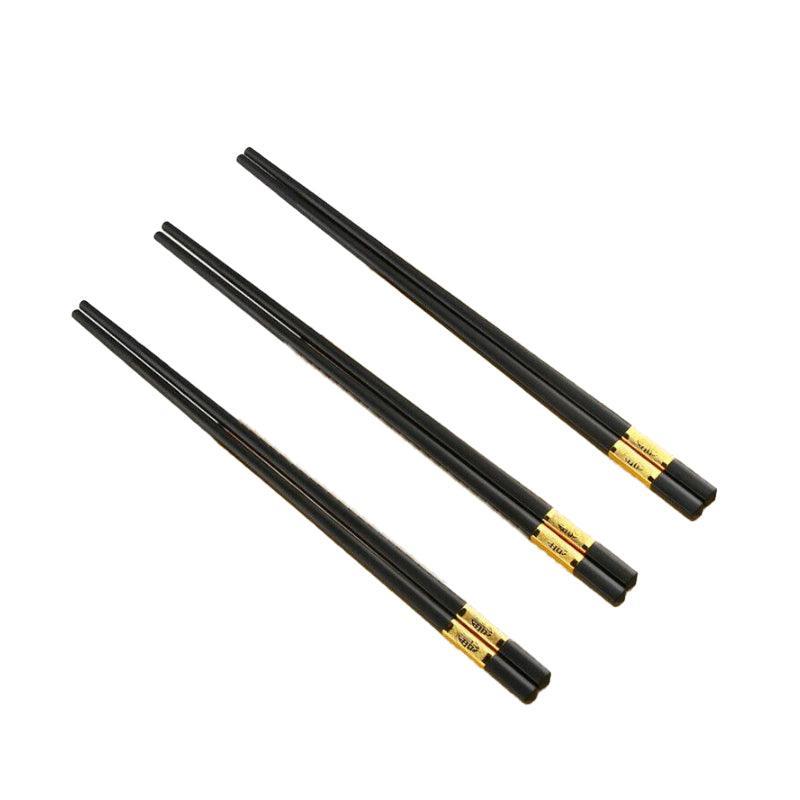 10Pairs Premium Fiberglass Reusable Chopsticks - Dishwasher Safe - Golden-3