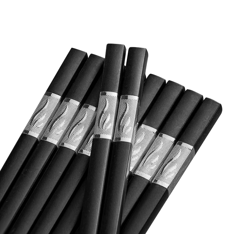 10Pairs Premium Fiberglass Reusable Chopsticks - Dishwasher Safe - Golden-3