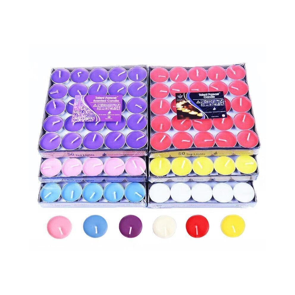 Tealight Candles 10 or 50 Pack Unscented Long Burning for Wedding Party Decor - Pink- 2 Hours10PCS
