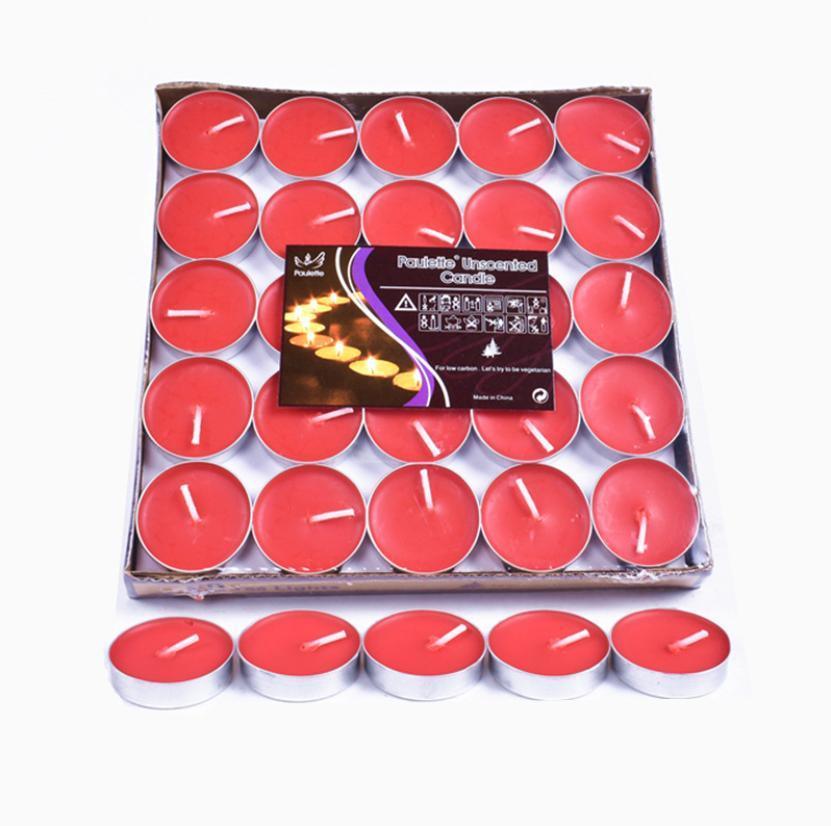 Tealight Candles 10 or 50 Pack Unscented Long Burning for Wedding Party Decor - Pink- 2 Hours10PCS