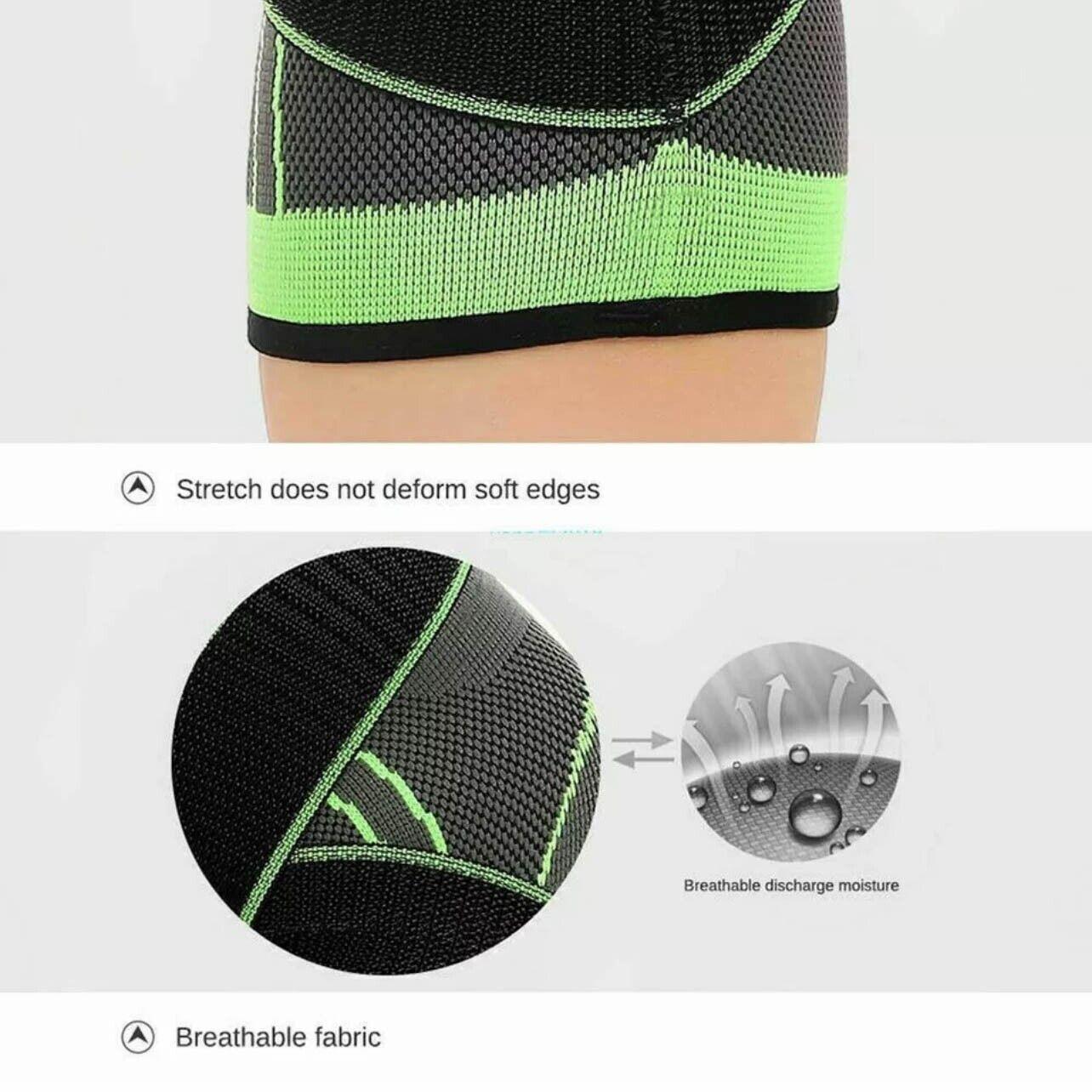 Black AOLIKES 3D Knee Support Brace Compression Sleeve Arthritis Pain Relief Gym - L