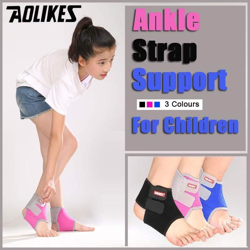 M Size Aolikes 1Pair Support Pads Guard Kids Children Ankle Brace Wrap Protection - Black