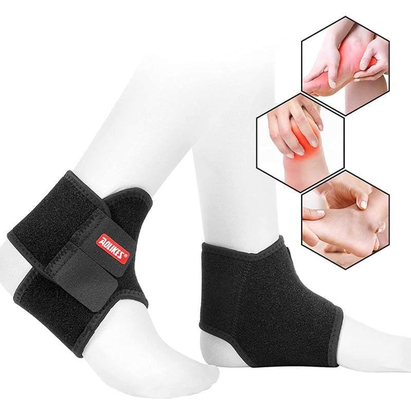 M Size Aolikes 1Pair Support Pads Guard Kids Children Ankle Brace Wrap Protection - Black