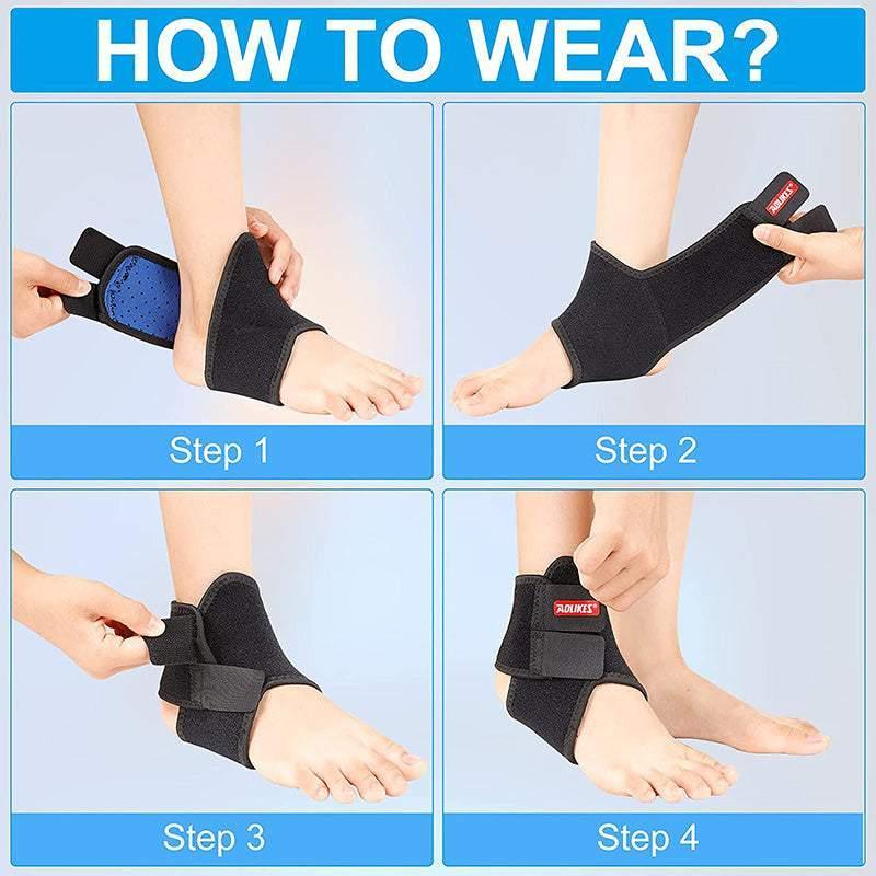 M Size Aolikes 1Pair Support Pads Guard Kids Children Ankle Brace Wrap Protection - Black