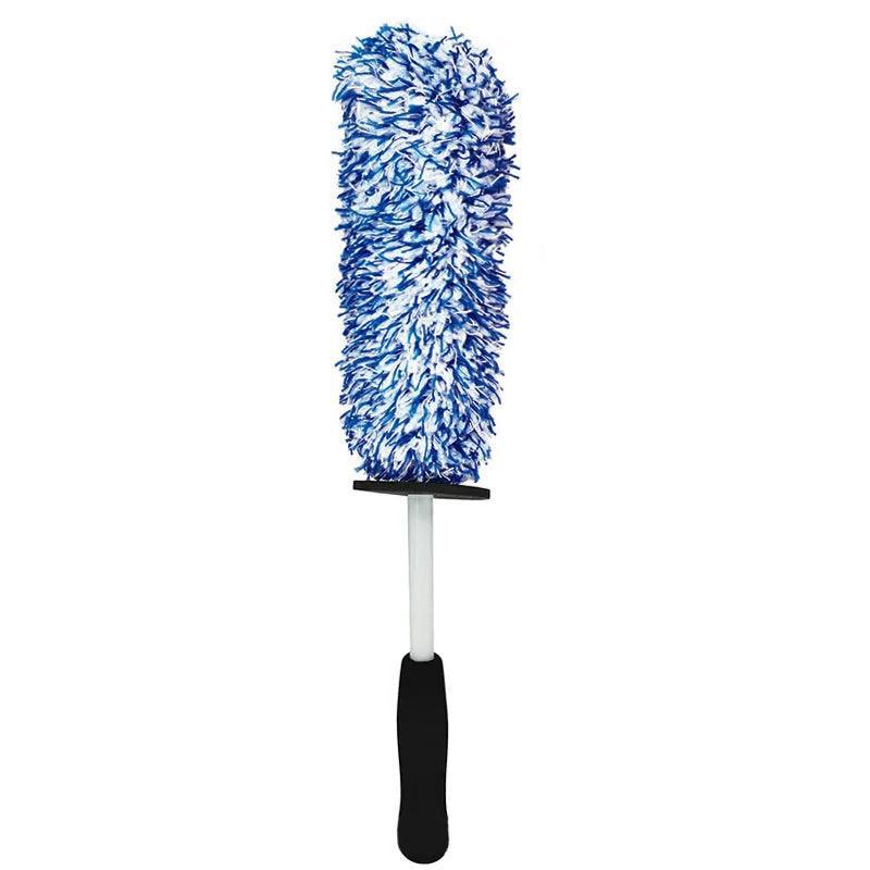 Car Wheel Cleaning Brush Tool Alloy Soft Bristle - Blue+White