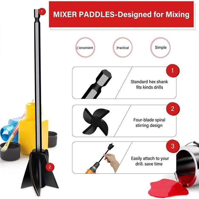 Epoxy Mixer Attachment For Drill Reusable Paint And Resin Mixer Paddles Tool - 2PCS