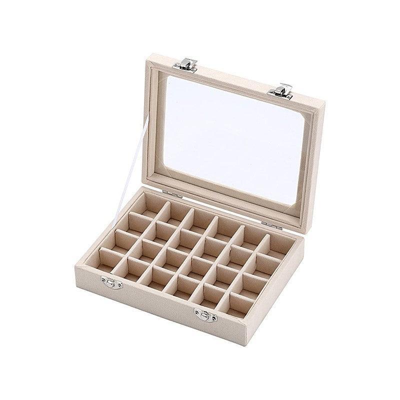Velvet Earring Jewelry Display Hanger Organizer Box Holder Storage Case Au Stock - Beige