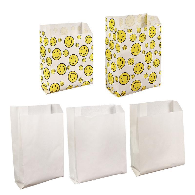 1000PCS Oil-proof Takeaway Paper Bags for Premium Takeout Supply - White-22*15*5cm